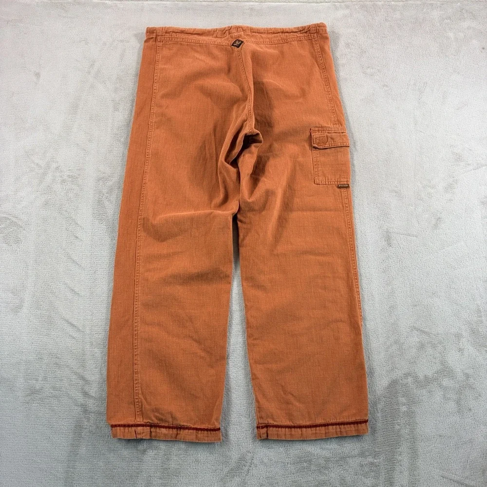 Vintage prAna Drawstring Cargo Pocket Pants in Rust Brown Men Medium USA Made